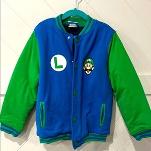 Blue and Green Luigi Varsity Jacket